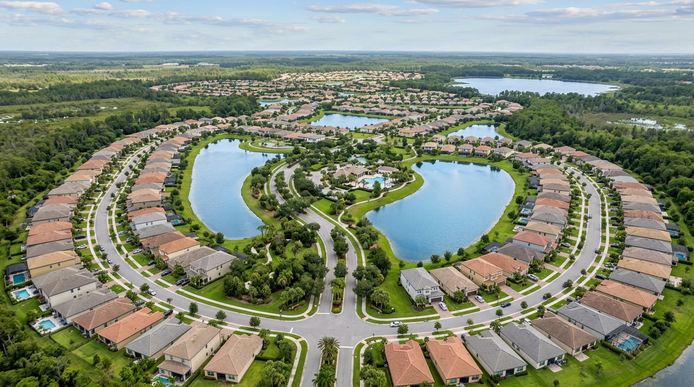 New construction communities Jacksonville FL aerial view